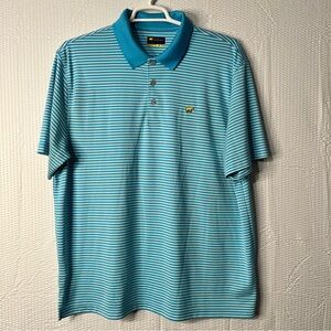 Jack Nicklaus Blue/White Stripes Polyester Golf Polo Size XXL